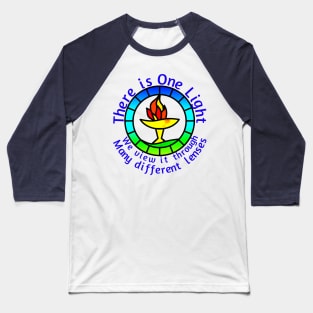 Unitarian-Universalism in a nutshell (Blue Text) Baseball T-Shirt